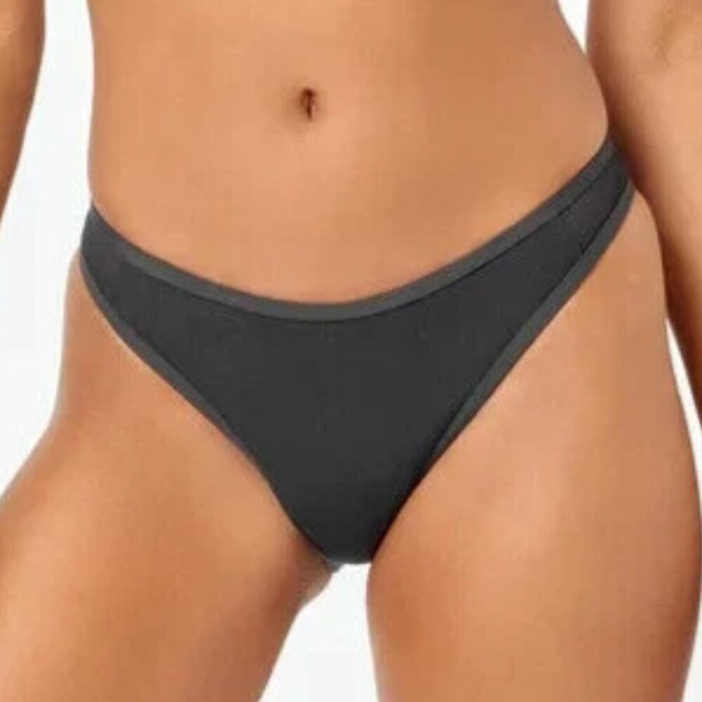 Unbranded Rib & Mesh Bikini Bottoms Women's Size Medium Black